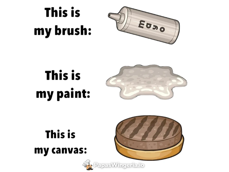 Papa’s Burgeria burger art meme