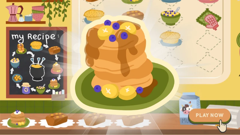 Cozy Kitchen Merge Food Game Online