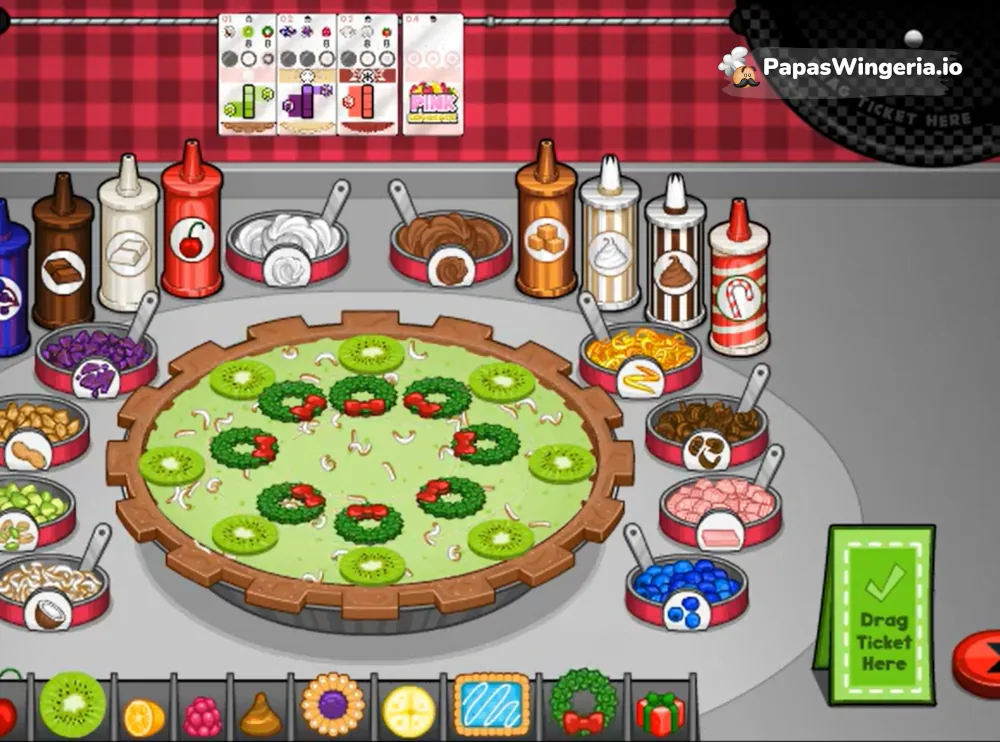Papa's Bakeria pie baking game - fill, bake and decorate delicious pies