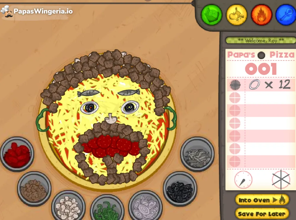 Papa's Pizzeria original flash game - make and bake pizzas online