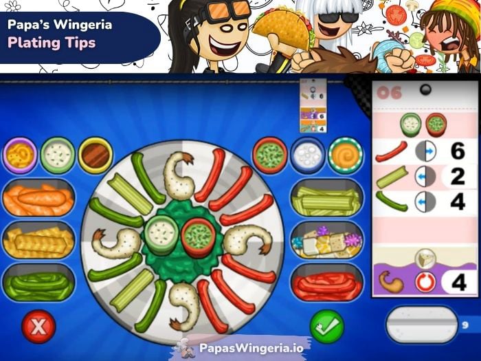Plating Tips for Papa's Wingeria