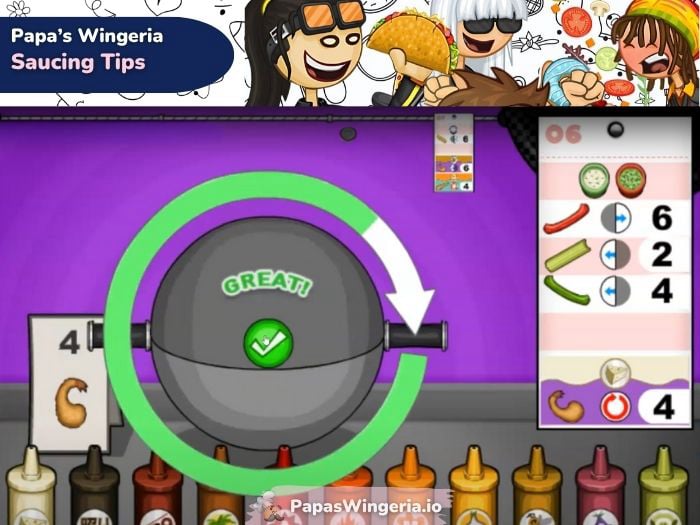 Saucing Tips for Papa's Wingeria