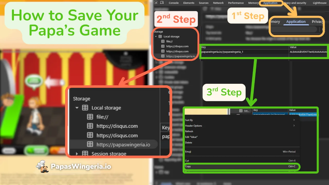 How to save and back up papa!s games progress