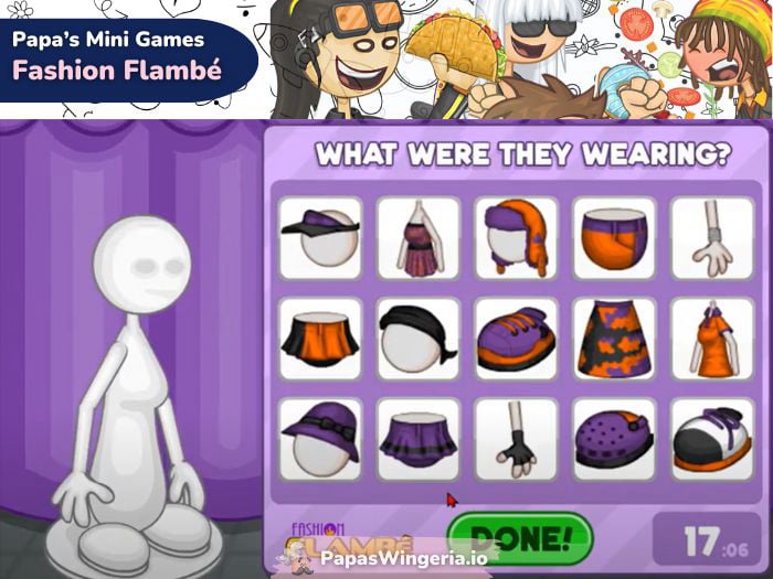 Fashion Flambe Mini Game