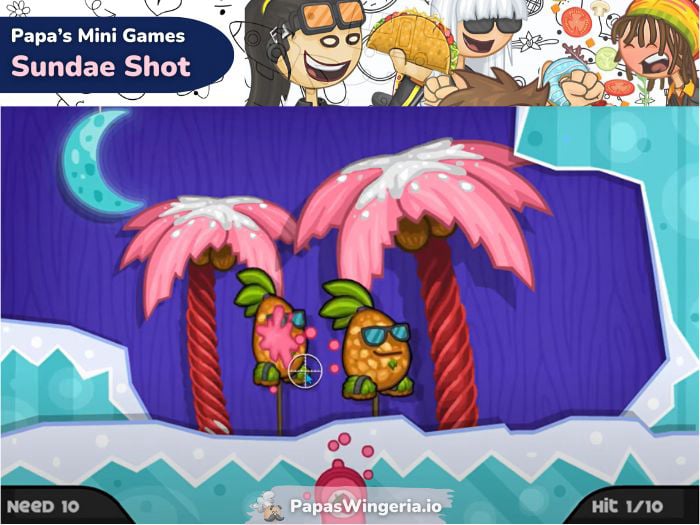 Papa Louie sundae shot mini game