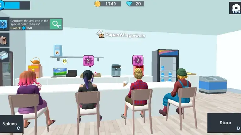 cozy cafe simulator gameplay screenshot - customers