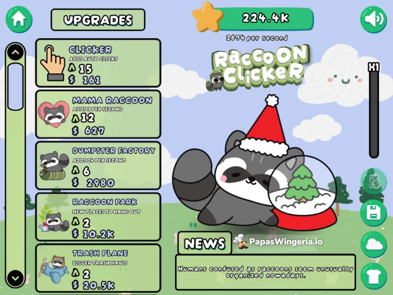 raccoon clicker gameplay